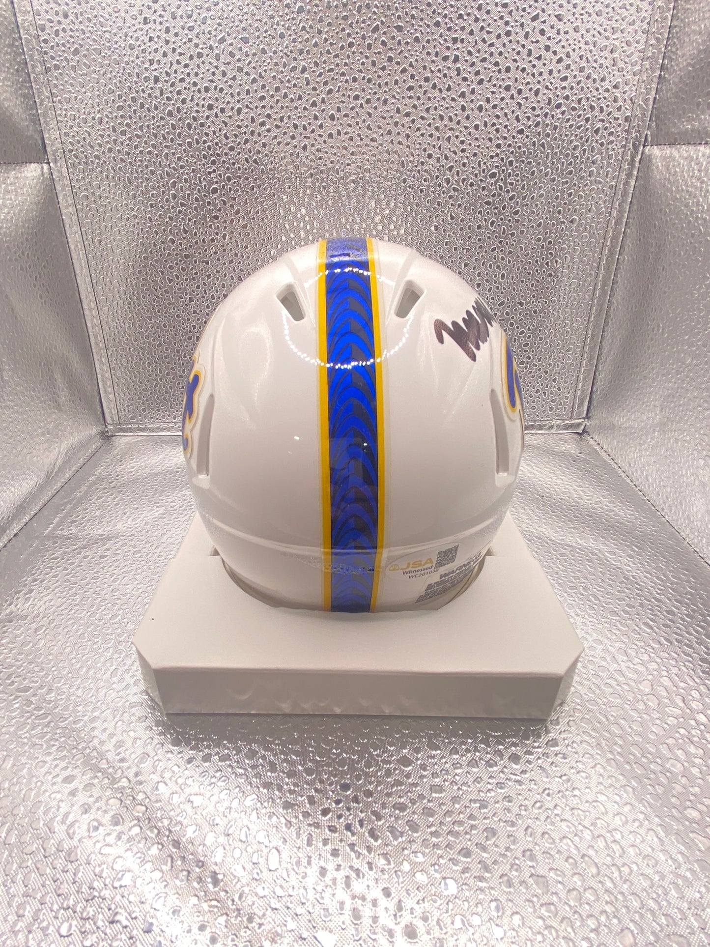 Mason Heintschel Full Name Signed Mini White Speed Pittsburgh Panthers Pitt Helmet JSA