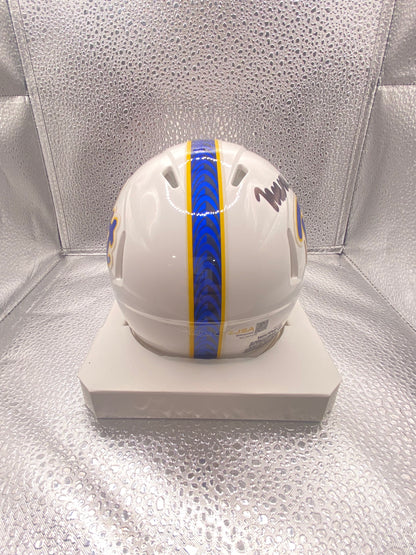 Mason Heintschel Full Name Signed Mini White Speed Pittsburgh Panthers Pitt Helmet JSA