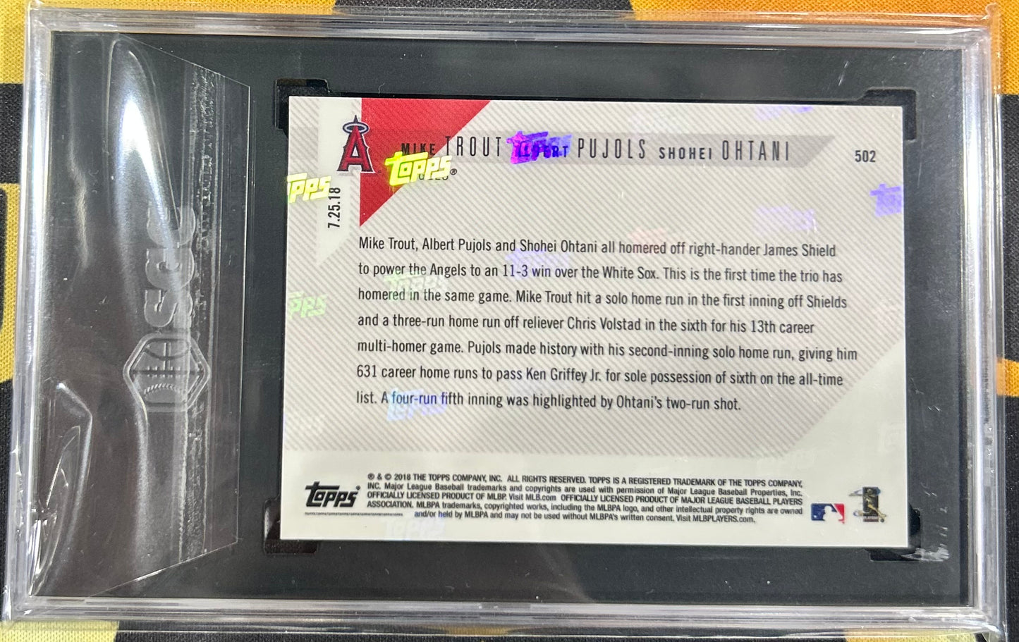 Ohtani / Trout / Pujols 2018 Topps Now #502 PSA 10 Gem Mint Los Angeles Angels