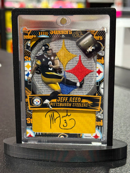 Jeff Reed Signed Custom Card With Stand Pittsburgh Steelers Clubhouse Cards COA with Paper Towel