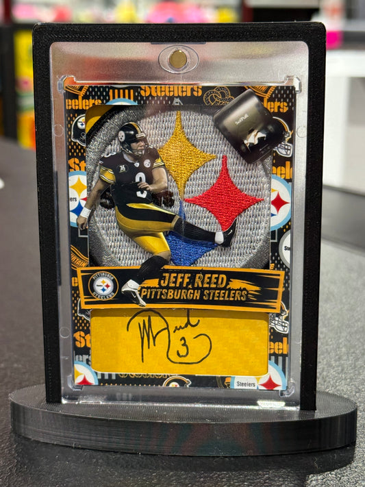 Jeff Reed Signed Custom Card With Stand Pittsburgh Steelers Clubhouse Cards COA with Paper Towel