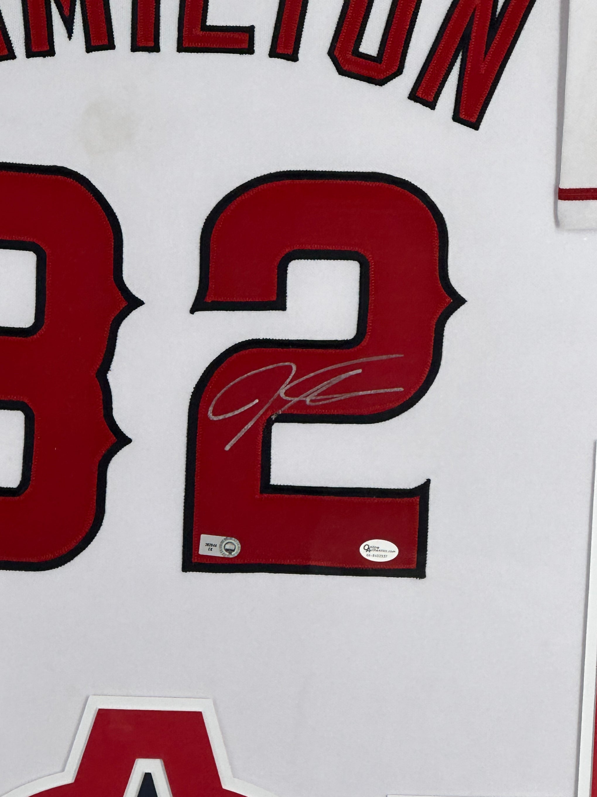 JOSH HAMILTON Signed Framed Jersey Anaheim Angels MLB Authentication