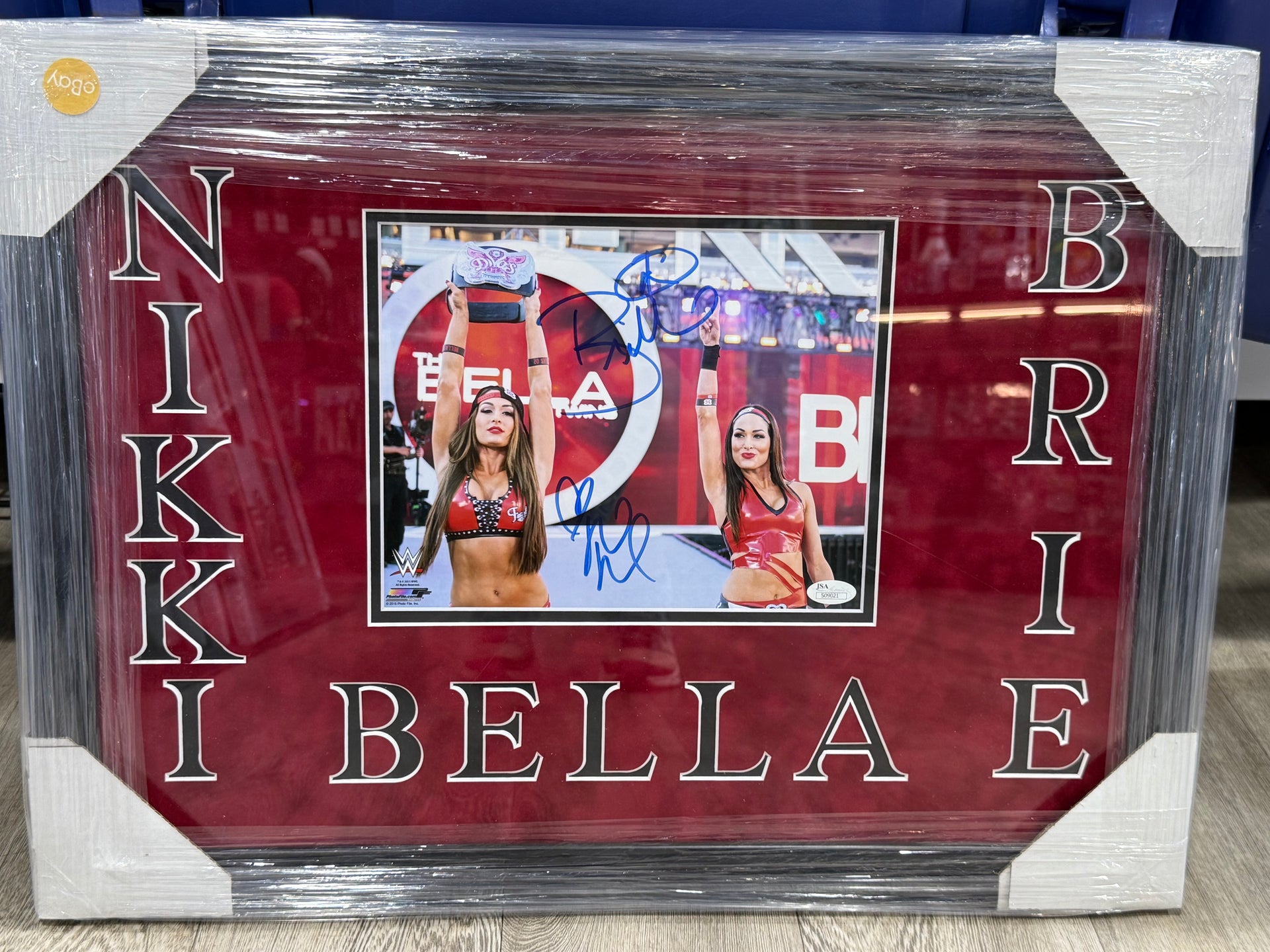 The Bella Twins Signed Autographed Matted Photo JSA WWE