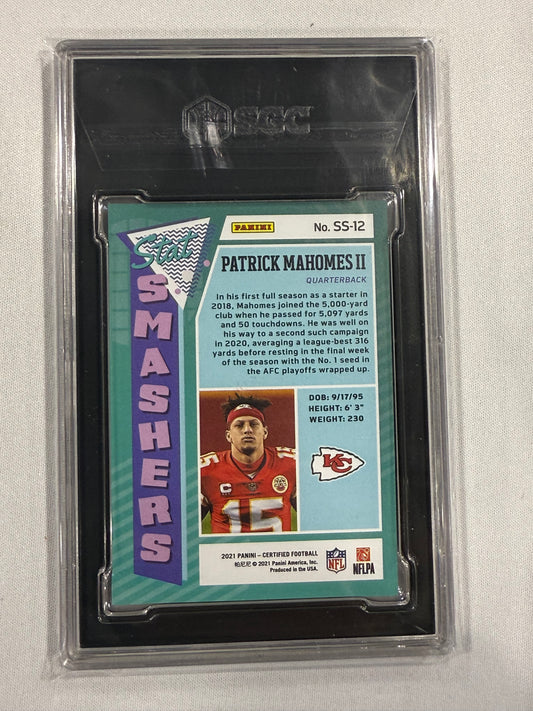 Patrick Mahomes II 2021 Panini Certified STAT SMASHERS SS-12 SP SGC 9.5 Chiefs
