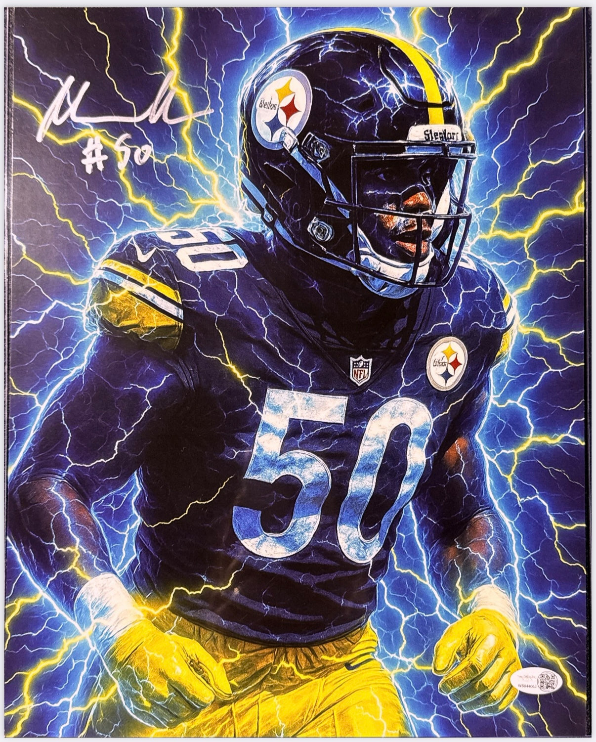 MALIK HARRISON Signed Pittsburgh Steelers Custom 11x14 Auto JSA
