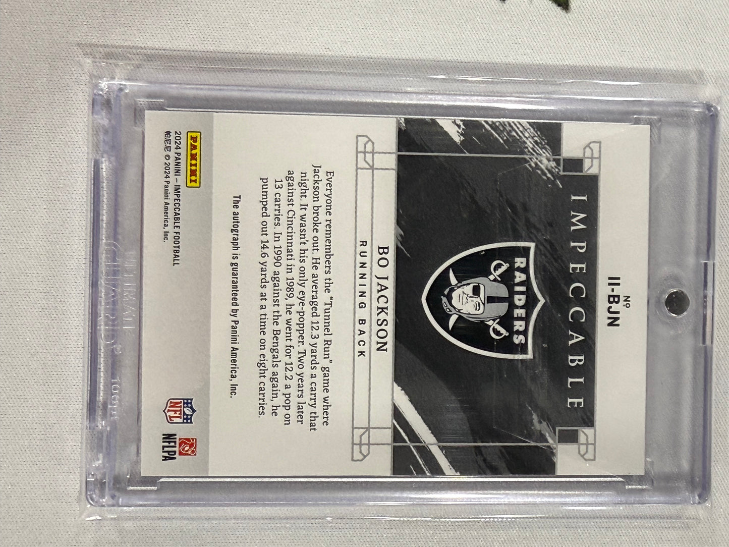 Bo Jackson Auto 2024 Panini Impeccable Impressions /49 Oakland Raiders
