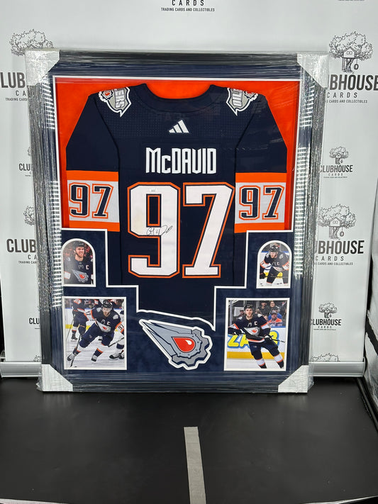 Connor McDavid signed framed  Edmonton Oilers Jsa Alternate Jersey