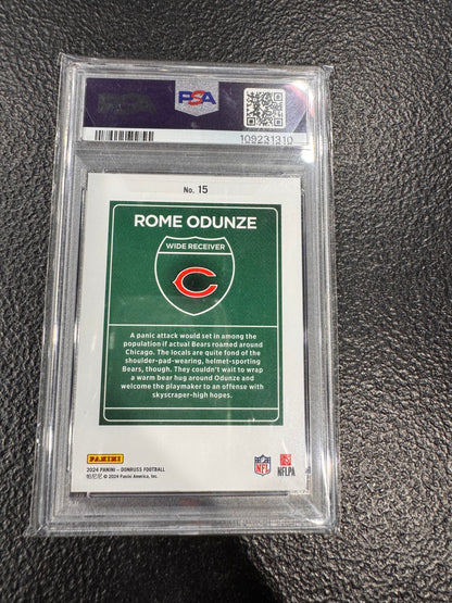 2024 Panini Donruss Rome Odunze Downtown PSA 10 Chicago Bears Downtown! SSP
