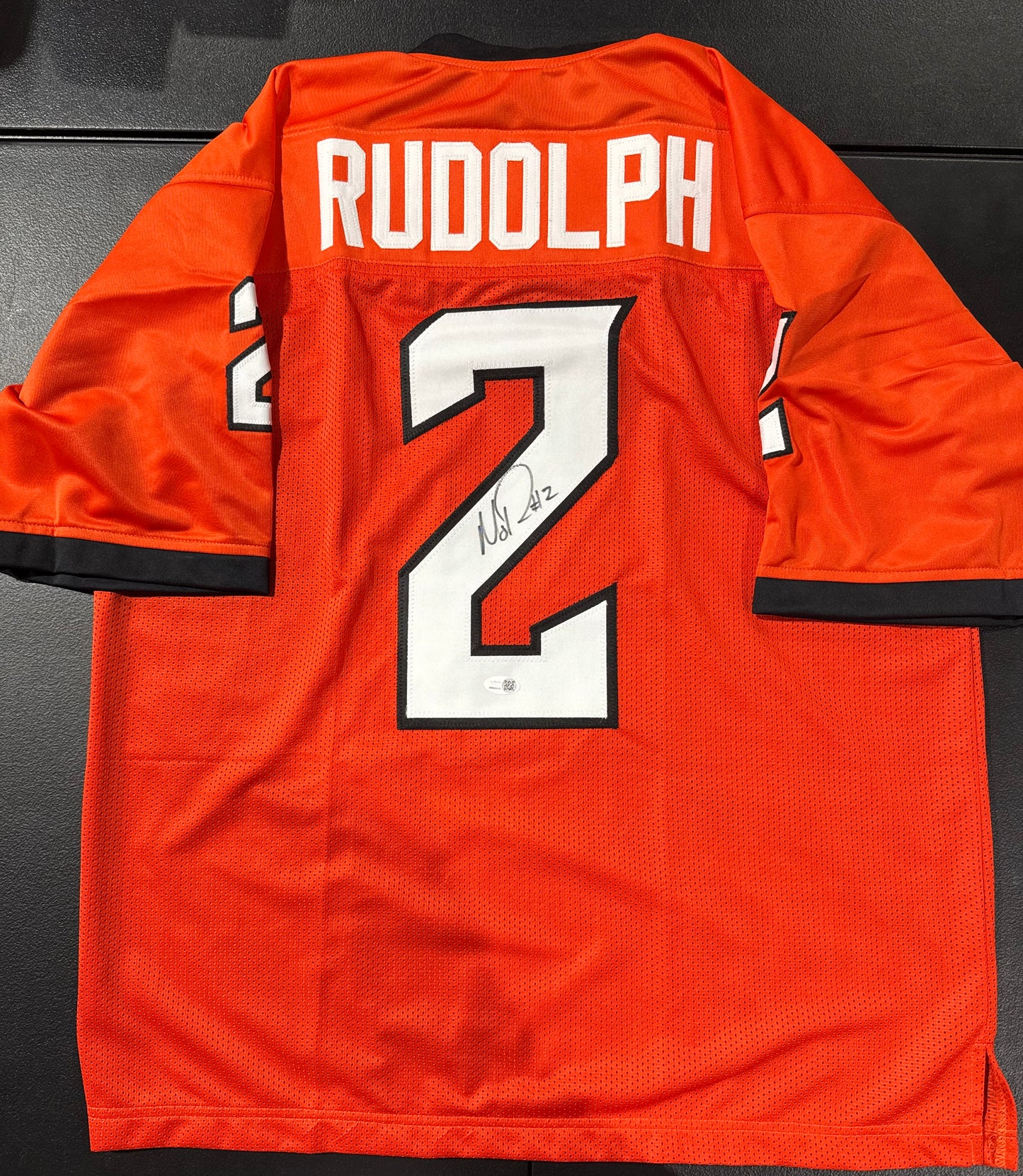 Mason Rudolph Signed Oklahoma State Cowboys Custom Jersey Jsa Orange