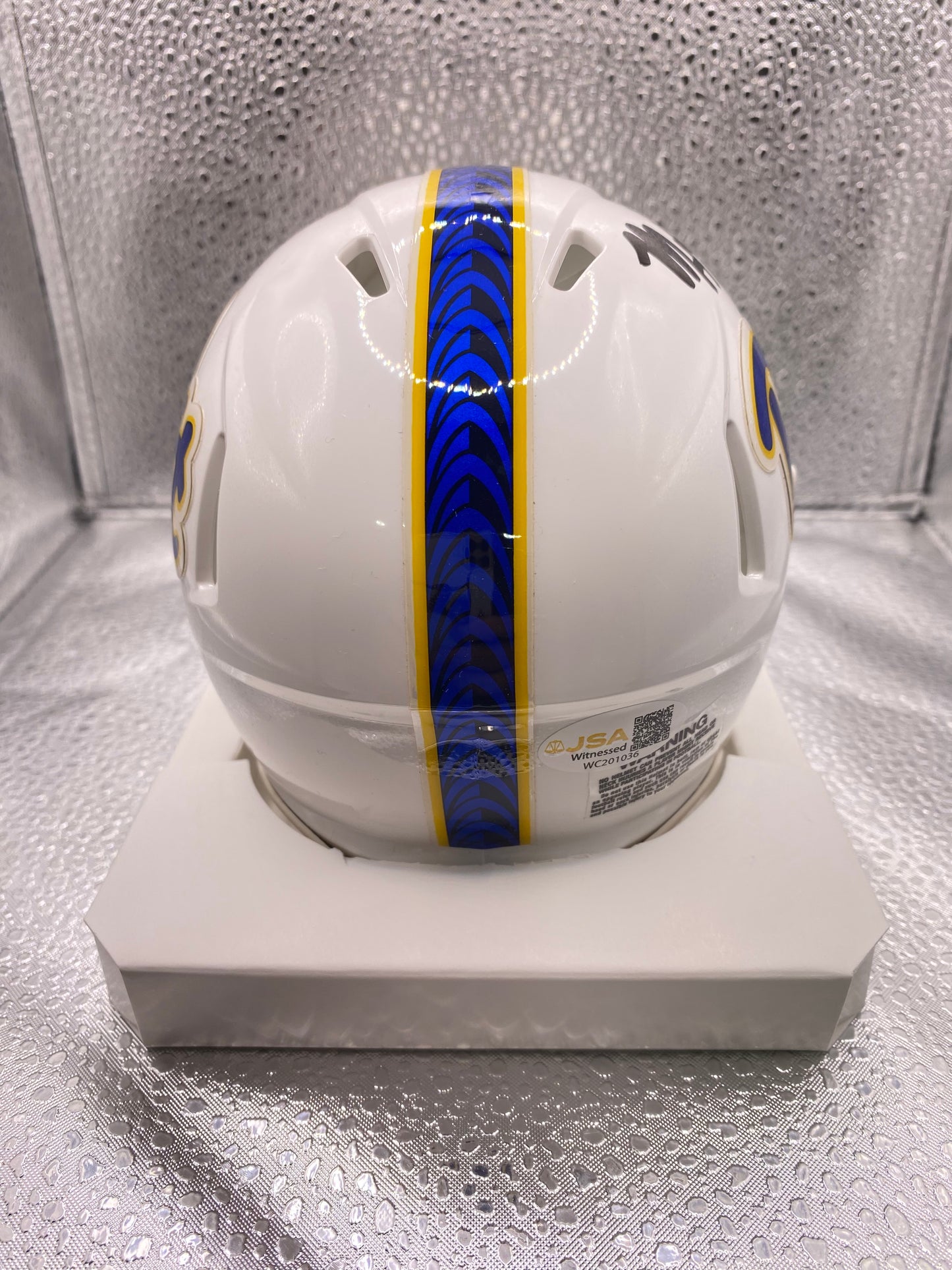 Mason Heintschel Signed Mini White Speed Pittsburgh Panthers Pitt Helmet JSA