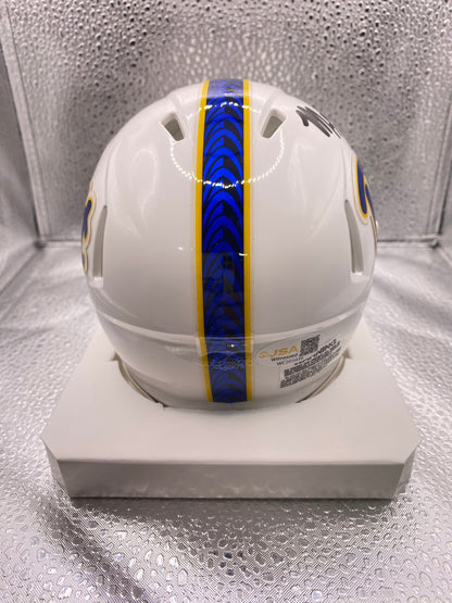 Mason Heintschel Signed Mini White Speed Pittsburgh Panthers Pitt Helmet JSA