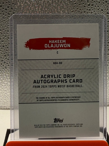 2023-24 Topps Motif Hakeem Olajuwon Green Acrylic Drip Auto /10 Houston Rockets
