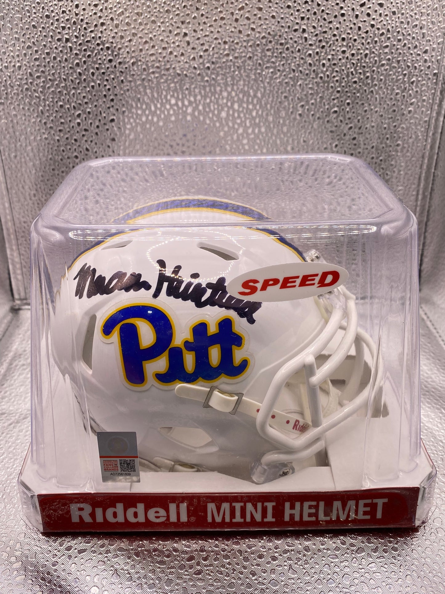 Mason Heintschel Full Name Signed Mini White Speed Pittsburgh Panthers Pitt Helmet JSA