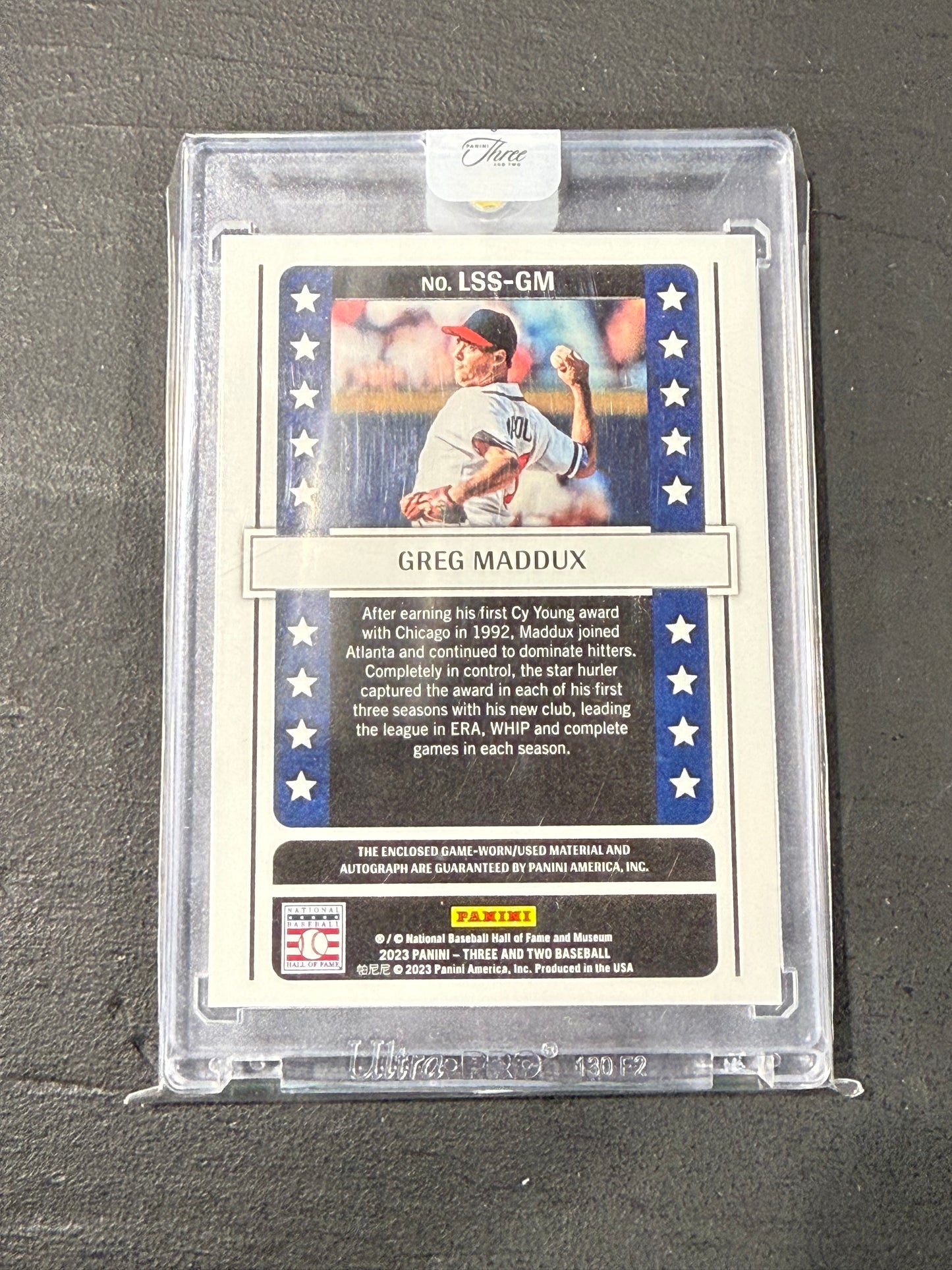 2023 Panini Three And Two Greg Maddux Lone Star Signatures Patch Auto /35 Atlanta Braves