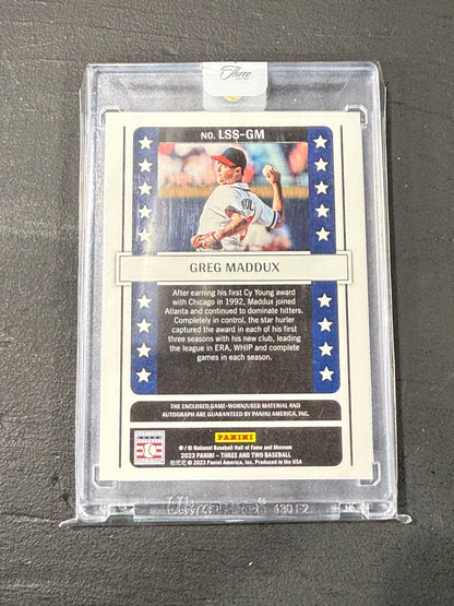 2023 Panini Three And Two Greg Maddux Lone Star Signatures Patch Auto /35 Atlanta Braves