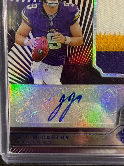 J.J. MCCARTHY 2024 ILLUSIONS FIRST IMPRESSIONS RC 3 COLOR PATCH AUTO SP /75 NM