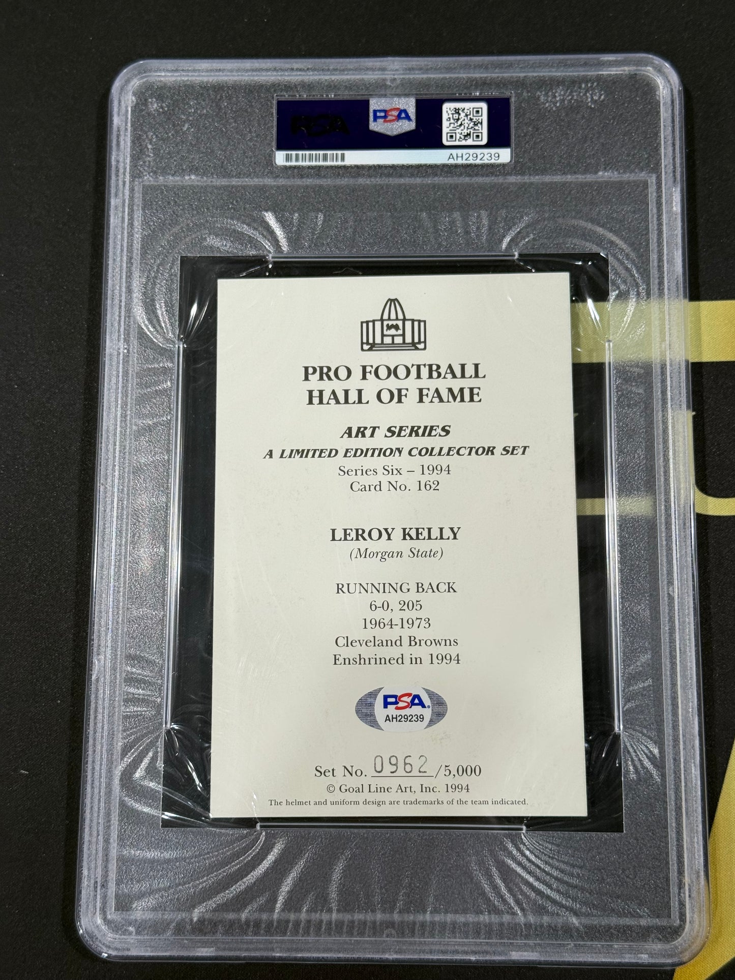 Leroy Kelly Auto Gem Mint 10 PSA DNA Signed Goal Line Art Card