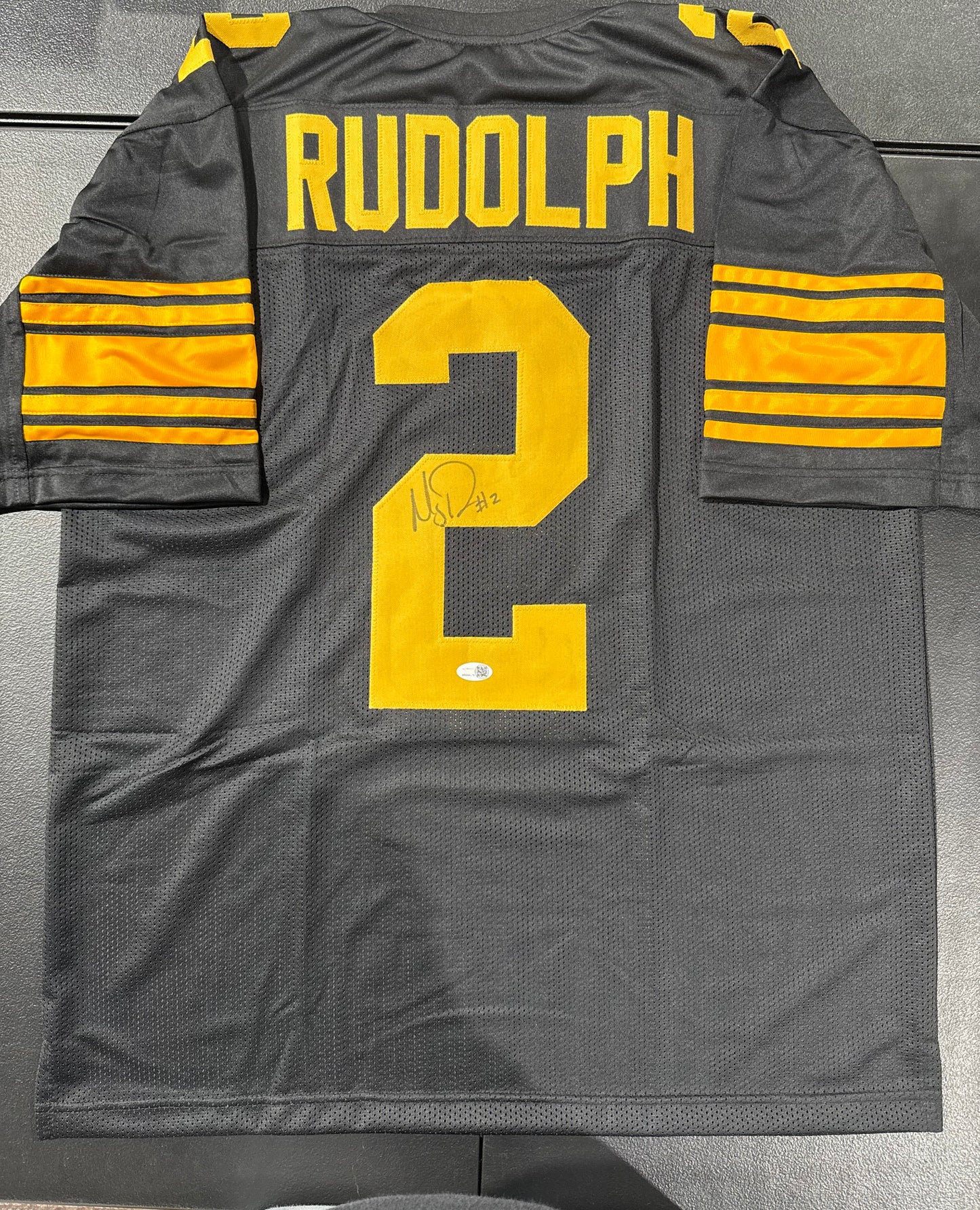 Mason Rudolph Signed Pittsburgh Steelers Custom Jersey Jsa Black/yellow Numbers