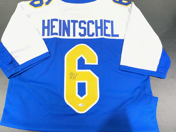 Mason Heintschel Signed White Top Blue Custom Pitt Panthers Jersery JSA Size XL