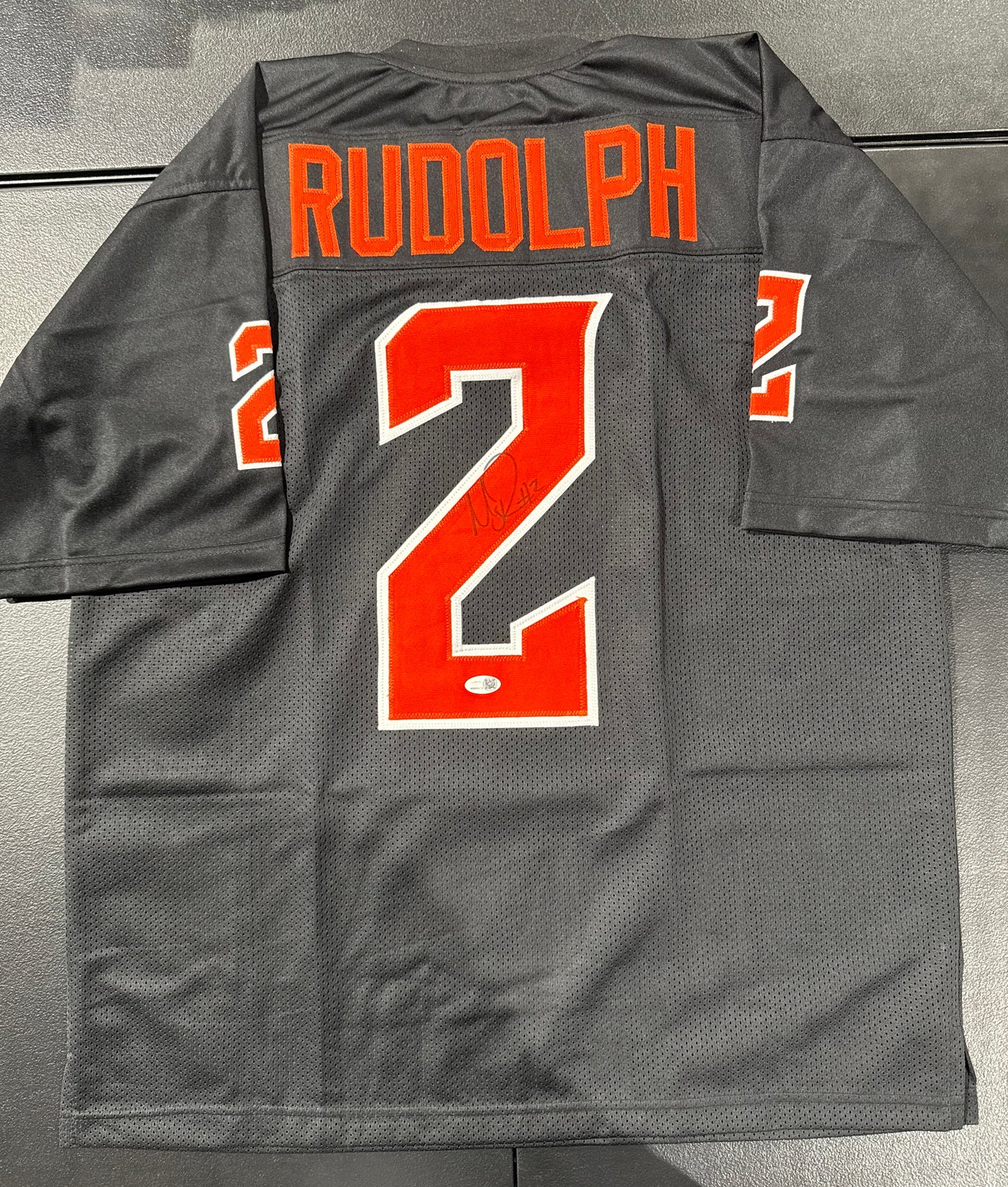 Mason Rudolph Signed Oklahoma State Cowboys Custom Jersey Jsa Black