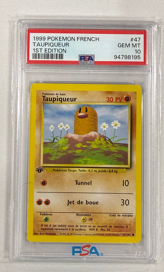 Diglett French Taupiqueur Base Set 1st Edition 1999 Pokemon WOTC 47/102 PSA 10