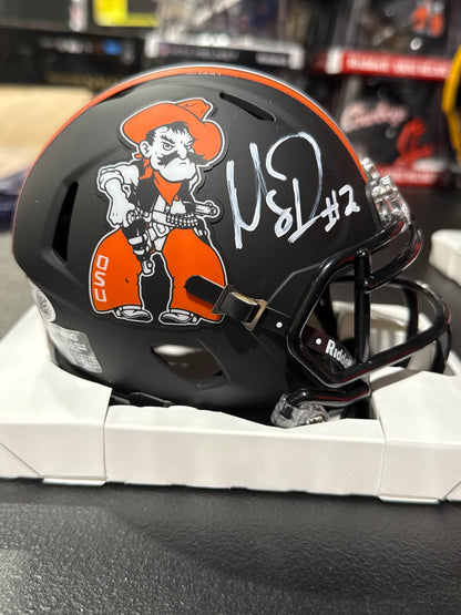 Mason Rudolph Oklahoma State Cowboys JSA COA Autographed Mini Helmet Black