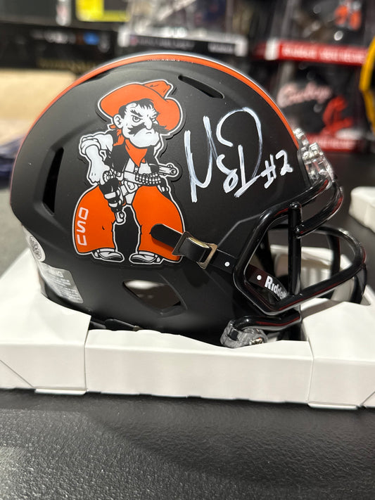 Mason Rudolph Oklahoma State Cowboys JSA COA Autographed Mini Helmet Black