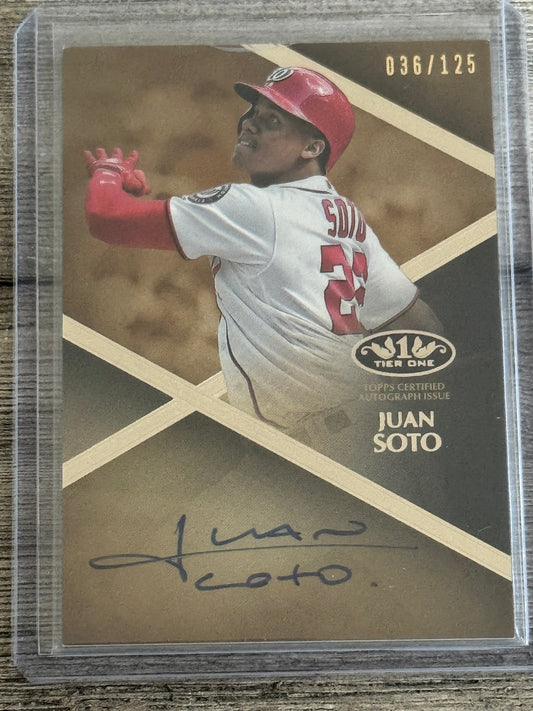 2019 Topps Tier One Autograph #T1A-JS Juan Soto /125 Nationals Mets