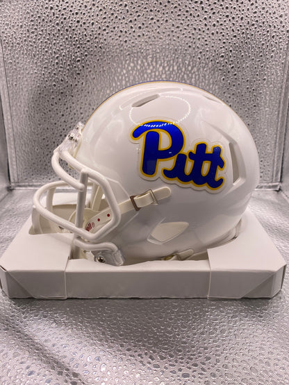 Mason Heintschel Full Name Signed Mini White Speed Pittsburgh Panthers Pitt Helmet JSA