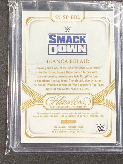 2024 Panini Flawless Bianca Belair Patch Auto /25 Card WWE