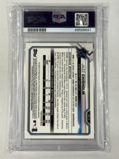 2021 Bowman Chrome Jazz Chisholm RC Auto Blue /150 PSA 9 #CRAJC