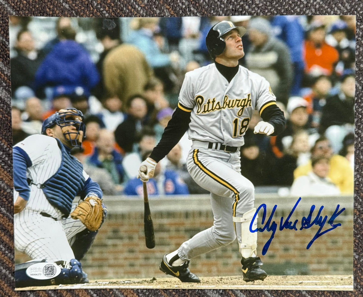 Andy Van Slyke Signed Pittsburgh Pirates Baseball 8x10 Photo (JSA)