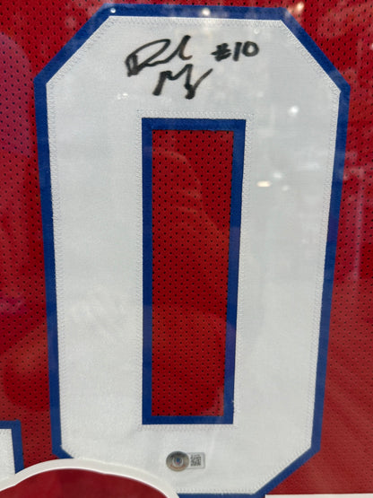 Drake Maye Signed Framed Jersey New England Patriots Beckett High End Frame