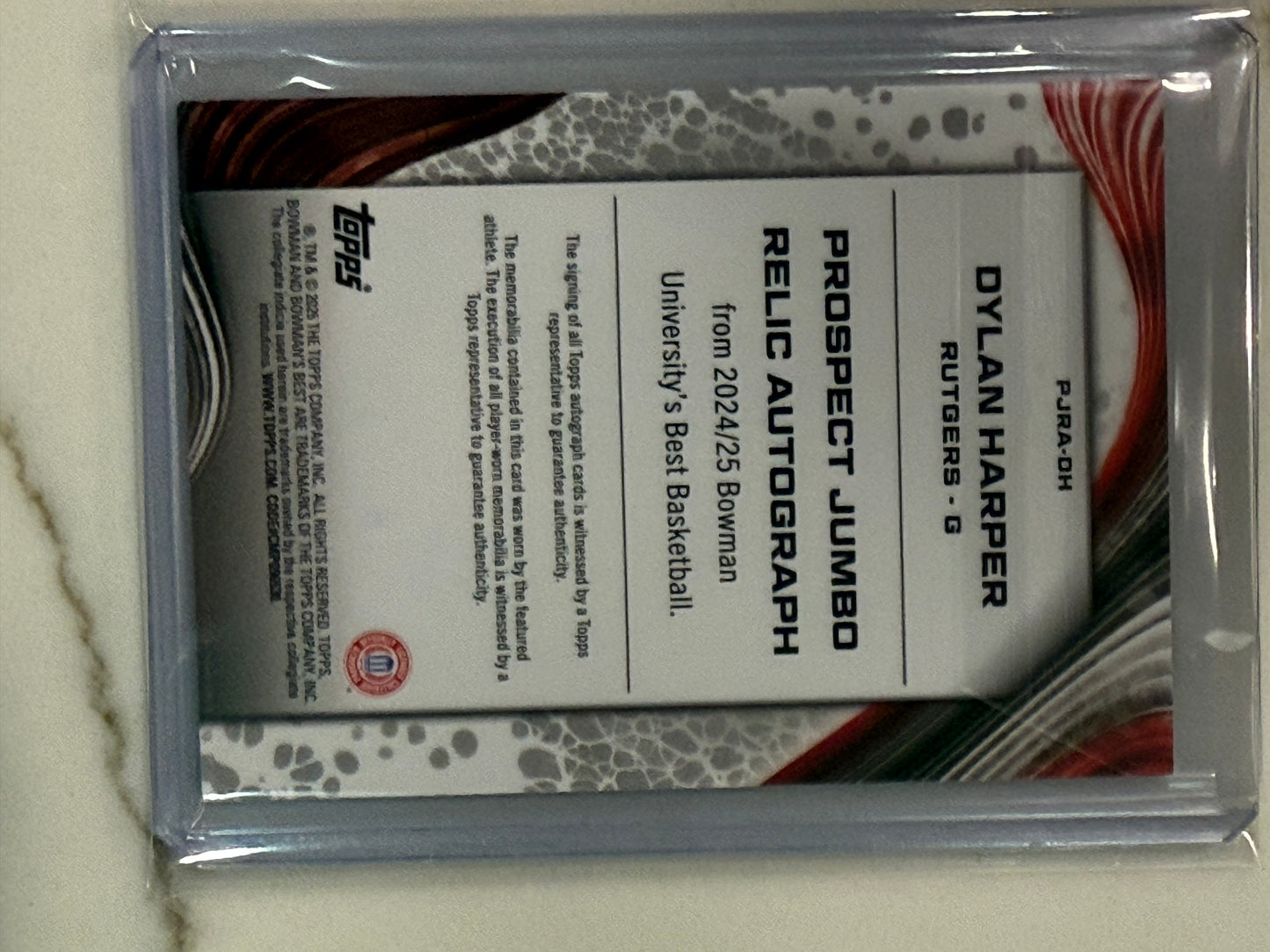 Dylan Harper 2024-25 Bowman Best U Prospect Dual Relic Auto Gold /50 Rutgers