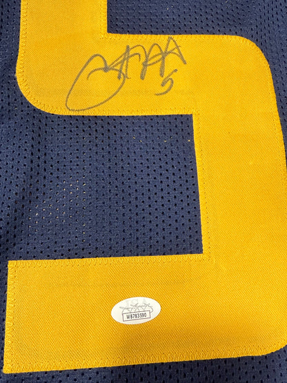 Pat White signed West Virginia WVU Mountaineers jersey JSA COA Blue