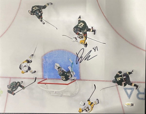 Ben Kindel 1 on 1 Signed 11x14 Custom Pittsburgh Penguins Photo JSA