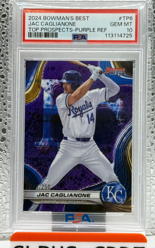 2024 Bowman’s Best #TP-6 Jac Caglianone Top Prospects /250 - Refractor PSA10