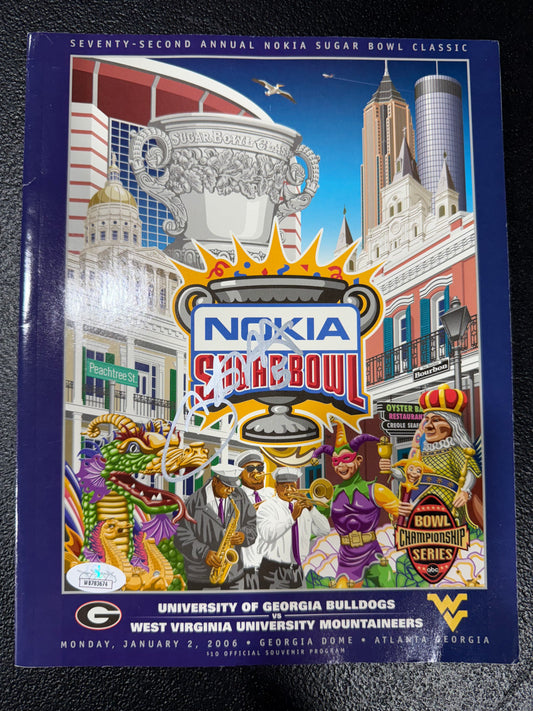 2006 Nokia Sugar Bowl program Signed By Pat White JSA West Virginia Mountaineers