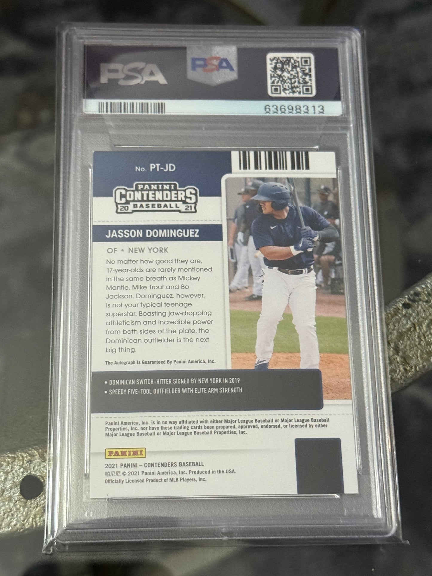 Jasson Dominguez 2021 Contenders Prospect Red Draft Ticket /75 Psa 9/9 New York