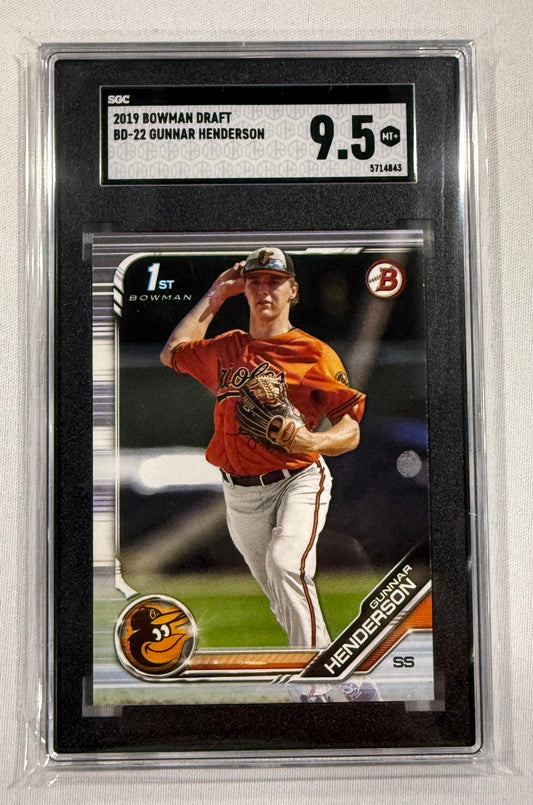 2019 Bowman Draft #BD22 Gunnar Henderson RC SGC 9.5 Baltimore Orioles
