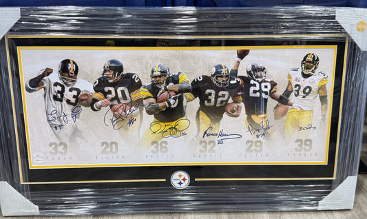 Pittsburgh Steelers RB Signed Photo Legacy Franco Harris/John Fuqua/Barry Foster