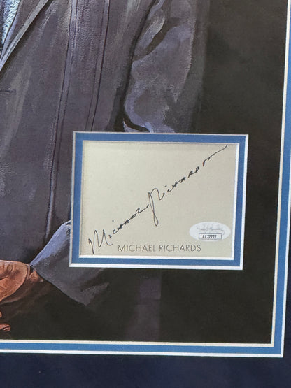 Michael Richards Signed Cut Signature Framed Photo Collage Seinfeld JSA