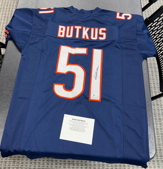 Dick Butkus Signed Chicago Bears Jersey Beckett Size XL