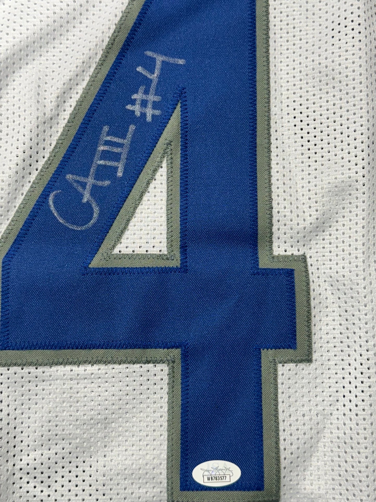 CALVIN AUSTIN III SIGNED AUTOGRAPHED MEMPHIS TIGERS #4 White JERSEY JSA Short