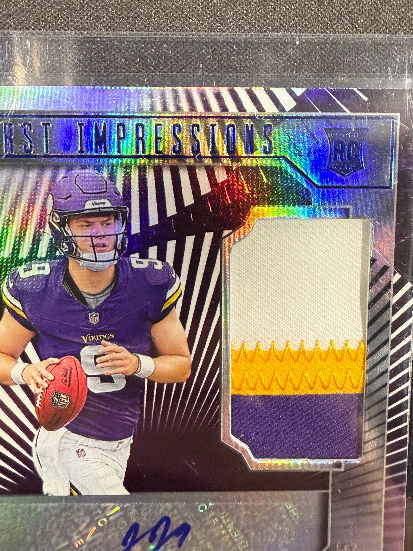 J.J. MCCARTHY 2024 ILLUSIONS FIRST IMPRESSIONS RC 3 COLOR PATCH AUTO SP /75 NM