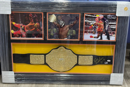 Rey Mysterio signed Toy Belt Framed WWE JSA