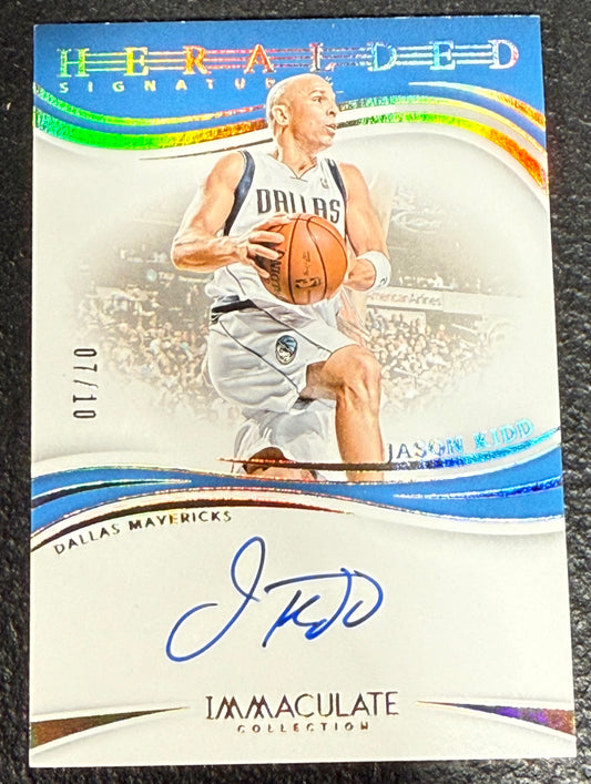 Jason Kidd Auto  2023-24 Panini Immaculate Dallas Mavericks /10 Heralded Signatures