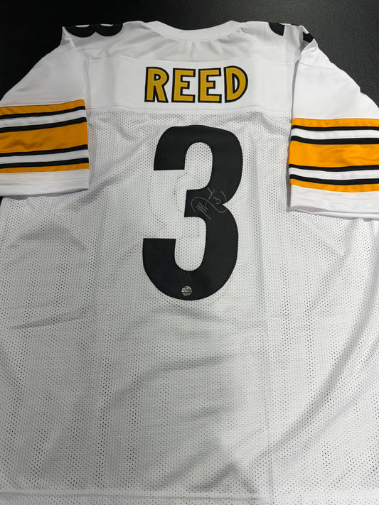 JEFF REED Signed Custom Pittsburgh Steelers Jersey Clubhouse Cards