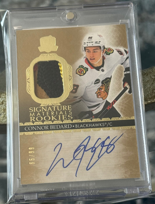 2023-24 UD The Cup Signature Materials Connor Bedard RC Auto /99 Chicago