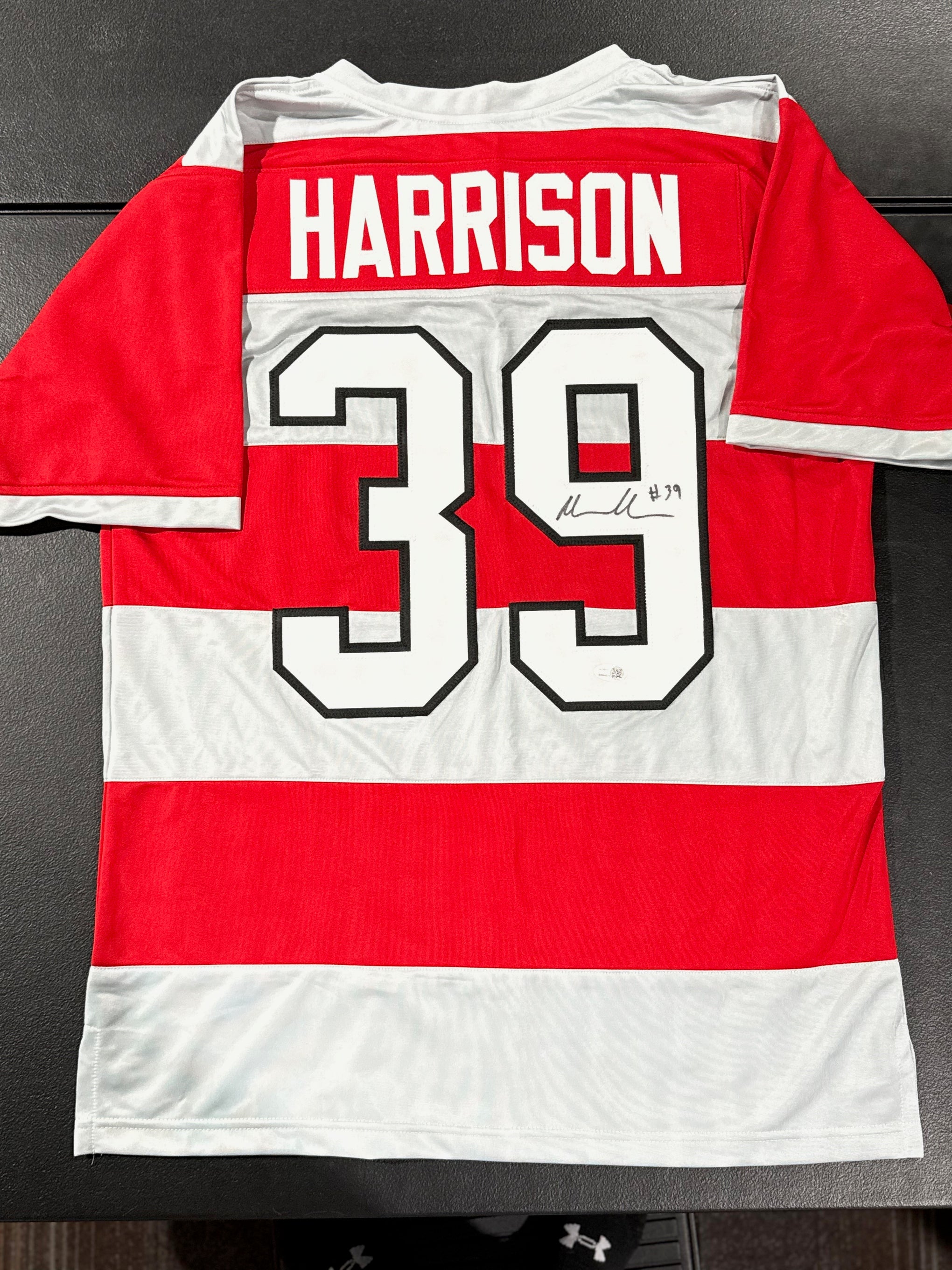 Malik Harrison Certified Signed/Autographed custom Buckeye Jersey Jsa Red/Gray